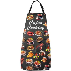 Louisiana Inspired  Cajun Cooking Apron With Pockets Crawfish Lover Kitchen