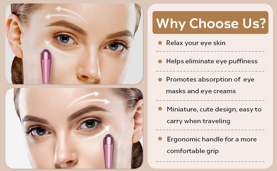 Jade Eye Cream Massager / Massage Roller Boosts eye cream absorption Tightens and lifts Reduces dark circles Eye care product suitable for both men and women