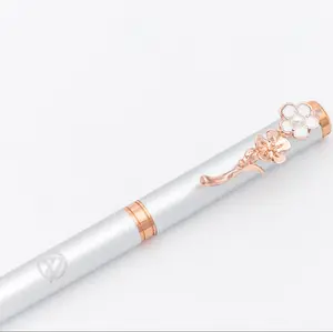 Silver Women's Flower Gel Pen with Gift box