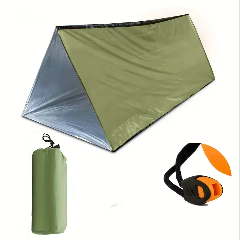 2-Person Portable First Aid Tent - Waterproof, Windproof, Warm Emergency Shelter with Mylar Blanket, for Outdoor Camping Emergencies, 2 People, Portable Setup, Two-Person Fit