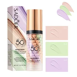 Rainbow Color Correcting Sunscreen Primer, SPF50+ Tone Up Isolation Cream, Hydrating Daily Face Sun Care