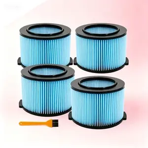 3-Layer Wet Dry Vacuum Filter 4 Pack, Washable & Reusable Replacement for Shop Vacuum 3-4.5 Gallon, Compatible with VF3500 WD4050 WD3050 WD4080 WD4522 4000RV 4500RV, Efficient Dust Collection Cleaner Accessories, Fine Particle Filtration for Home Workshop