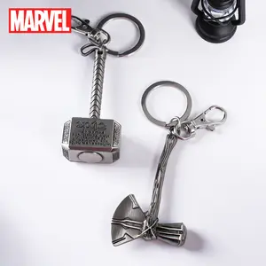 Thor Weapon Keychain Mjolnir Hammer & Stormbreaker Axe Avengers Officially Licensed Silver Zinc Alloy Keyring Hulk Fist Metal Key Ring Durable & Cool Backpack Wallet Bag Clip Accessories Funny Gift for Boyfriend Marvel Fans