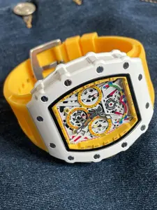 Summer Energy Style Unisex Watch, Case Strap, Hollow Mechanical Dial, Three-Circle Timer, Waterproof Watch