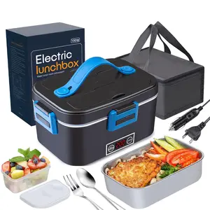 Nifogo 100W Electric Lunch Box 1.8L Portable Food Heater with Tableware & Lunch Bag for Car Home Office Travel Non Battery Powered