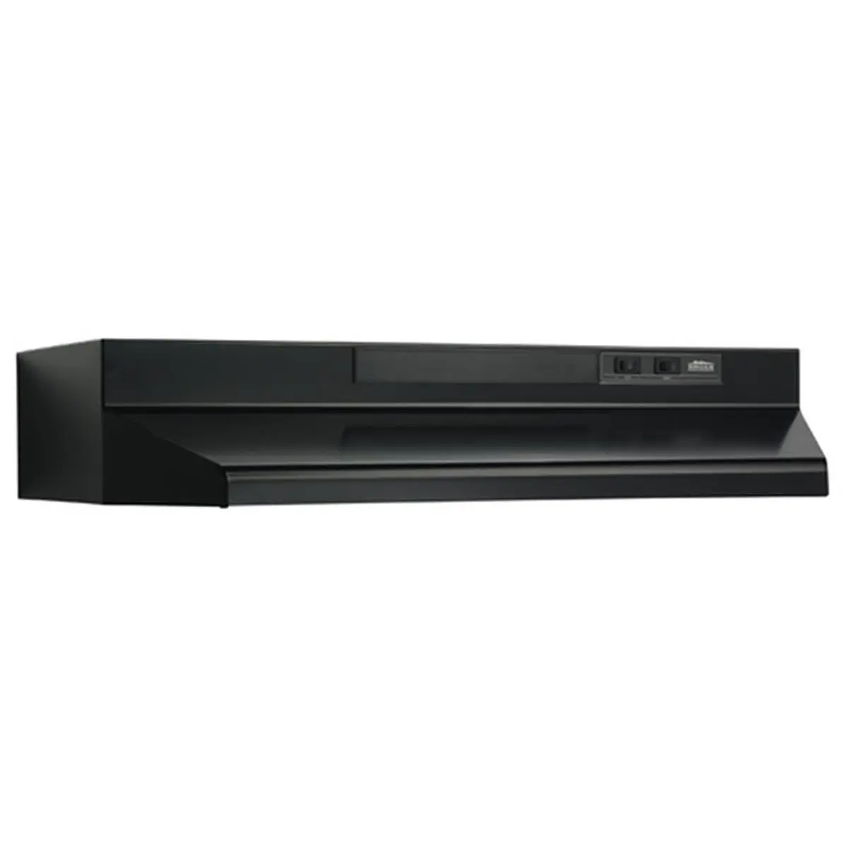 Broan F403623 36 in. Black Kitchen Under Cabinet Range Hood - UL Safety Listing, 17.5 in. Depth, 7 in. Round Discharge, Washable Grease Filter, Includes Installation Instructions
