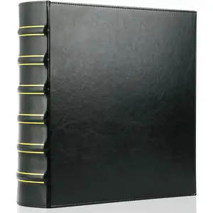 Hardback 3 Ring Binder 2 Inch, Professional Leather Binder 3 Ring, Three Ring Binders Fits 8.5" x 11", D Ring Binders for Photo Album, , School and Office Supplies- Dark Green