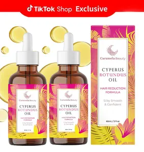 2 bottles Caramela Beauty Cyperus Rotundus Oil - 60ml Natural Cyperus Rotundus Oil For Hair Removal, Moisturizing & Soothing Cyperus Oil For Reducing Body Hair Growth, Hair Removal Oil Ideal for All Skin Types