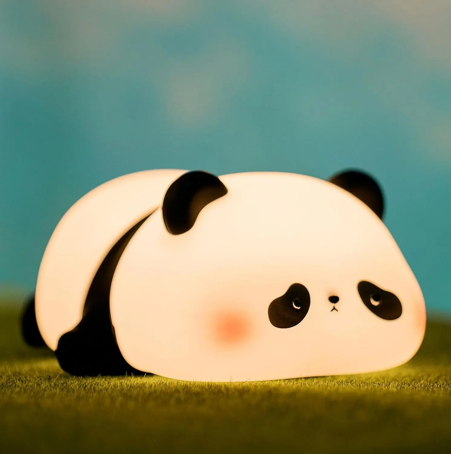 Cute panda night light, LED soft novelty animal night light, food grade silicone 3-level dimmable kindergarten night light, suitable for desktop decoration, fun gifts for boys and girls