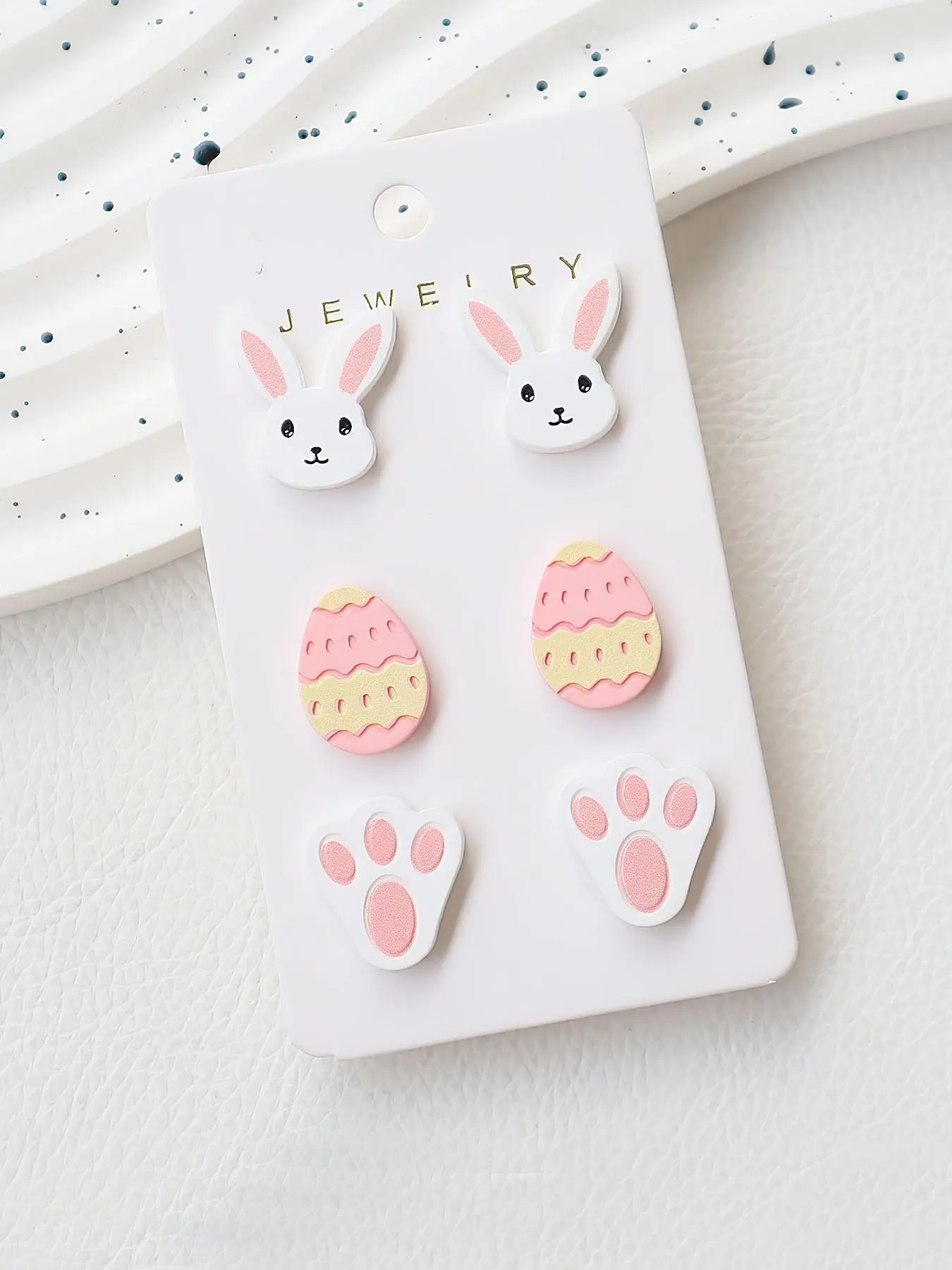 Cute Cartoon Rabbit & Egg Design Stud Earrings, Fashionable Jewelry for Women & Girls, Trendy All-match & Exquisite Jewelry for Birthday Gift