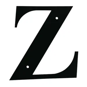 212 MAIN Medium Wrought Iron Metal Letter Z Sign - Flat Finish, Wall-Mountable Alphabet Decor Plaque, Home Decor Gift for Wall Display