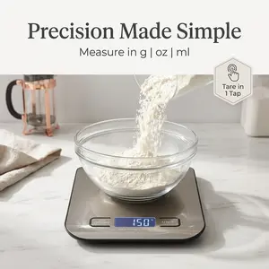Digital Kitchen Food Scale, High Precision Baking & Cooking Scale with Tare Function, Grams & Ounces, 11lb Capacity for Meal Prep