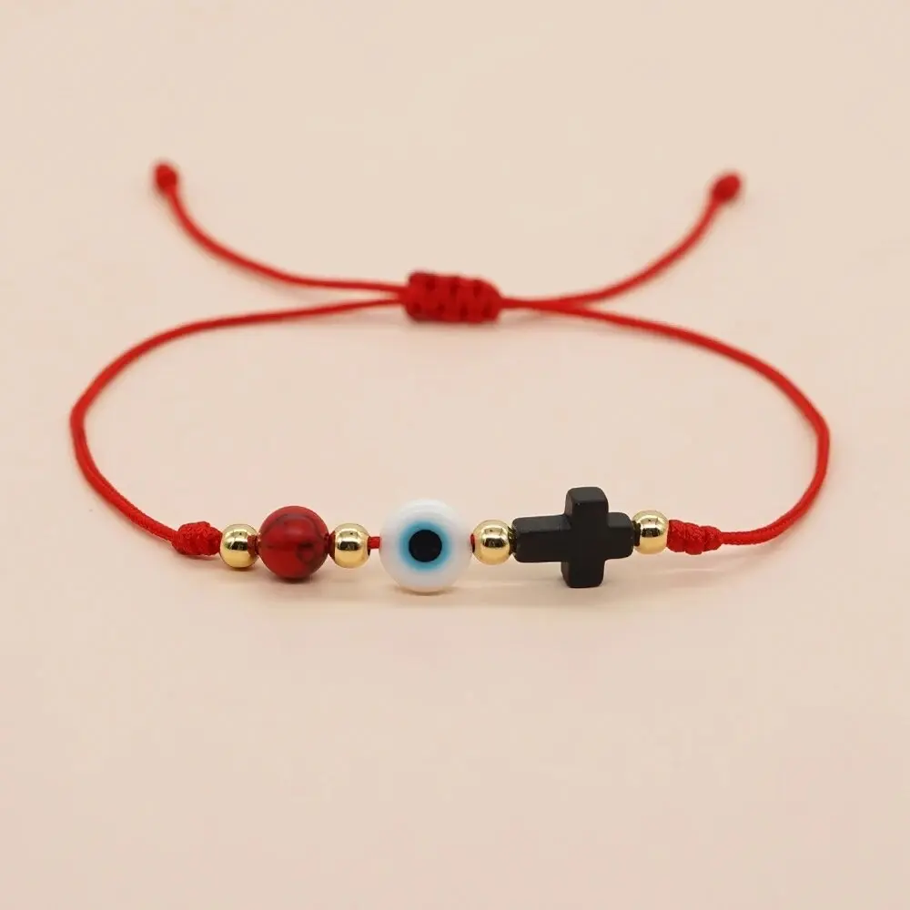 Evil eye red string adjustable bracelets