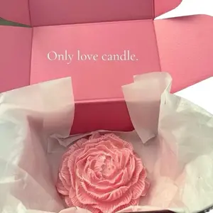 Only Love Candle - Pink Rose Design in Gift Box - Fragrance Not Specified