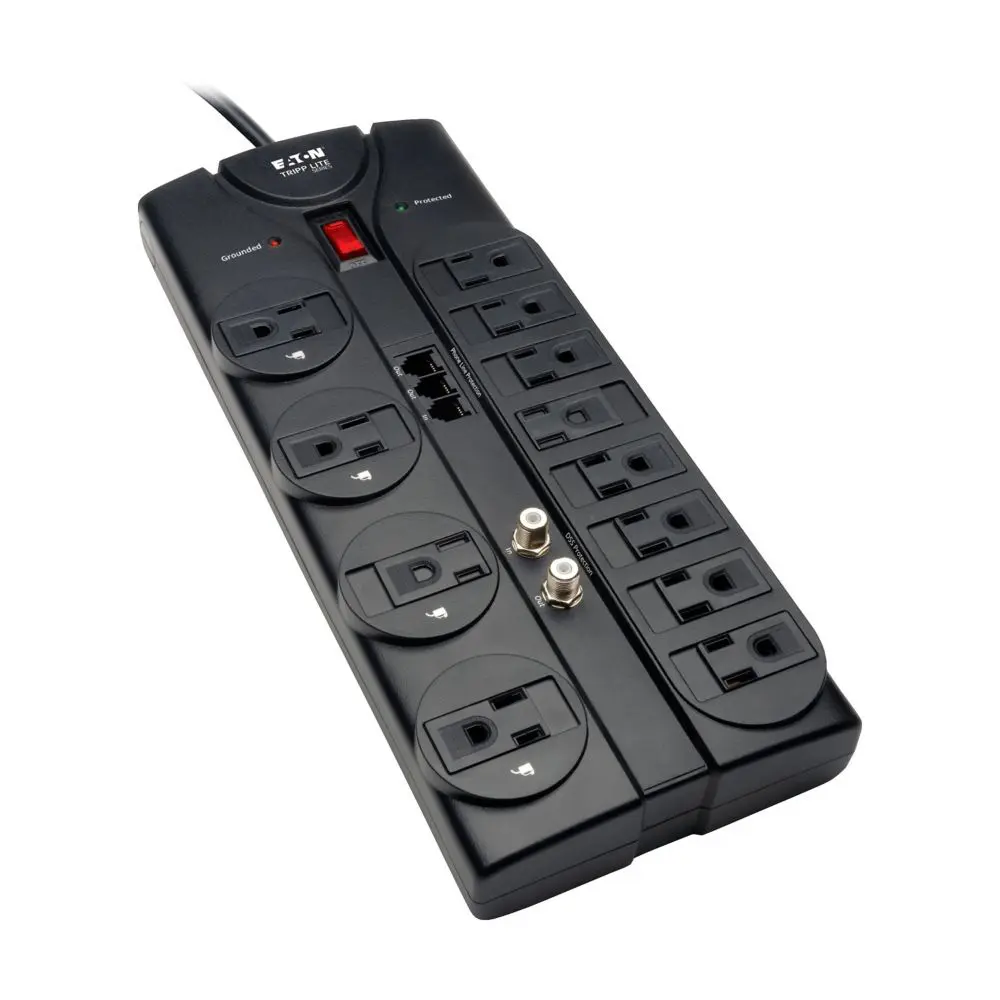 Eaton 12-Outlet Surge Protector, 8 ft. (2.43 m) Cord, 2880 Joules, Tel/Modem/Coaxial Protection