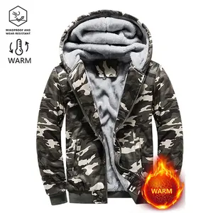 Men's Winter Trendy Versatile Camouflage Jacket – Hooded, Fleece Lined, Warm, Skin-Friendly Comfort, Suitable for Outdoor Activities and Everyday Wear
