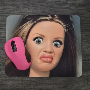 Funny Face Girl Mouse Pad