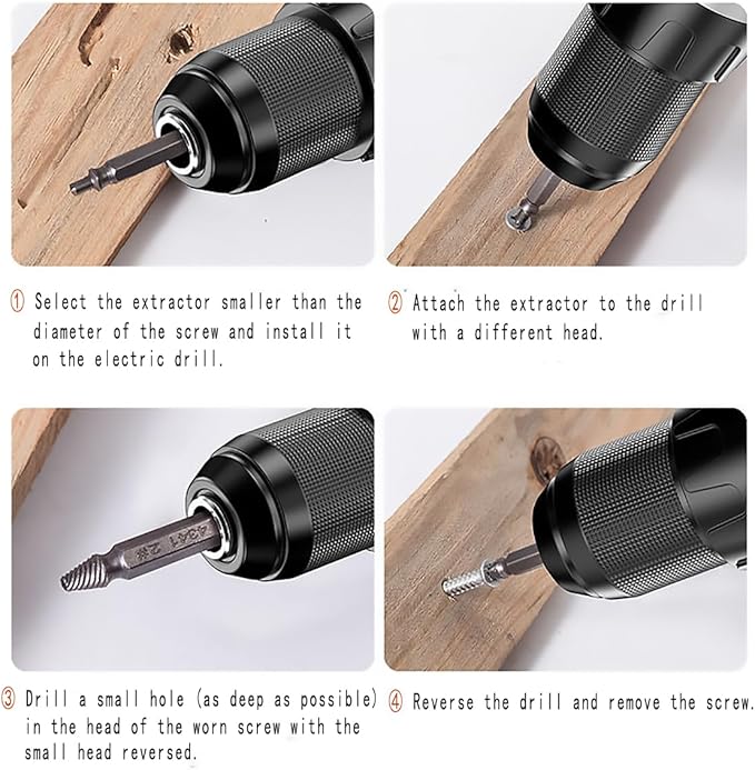 6 Pcs Screw Extractor Set for Stripped & Broken Bolts, Professional Damaged Screw Remover Kit with Storage Case, Hardened Steel Easy-Out Tool with Hex Shank Non-Slip Design, 2-Step Drill & Remove for DIY Automotive Plumbing Mechanical Repair 6 Pcs Screw Extractor Set for Stripped & Broken Bolts, Professional Damaged Screw Remover Kit with Storage Case, Hardened Steel Easy-Out Tool with Hex Shank Non-Slip Design, 2-Step Drill & Remove for DIY Automotive Plumbing Mechanical Repair
