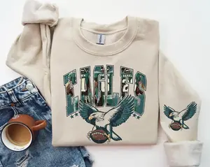 [SALE 50% FOR A LIMITED TIME + FREE SHIP ] Retro Eagles Football Shirt, Philadelphia Fan Gift, Retro Philadelphia Game Day Sweatshirt, Bird Gang Shirt, Retro Eagles Sweatshirt