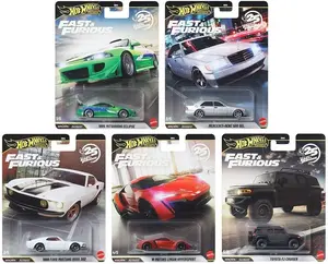 Premium Fast & Furious 25th Anniversary Die-Cast Cars, Set of 5, Mitsubishi Eclipse, Mercedes 500 SEL, Mustang Boss 302, Lykan Hypersport, Toyota FJ, HNW46-956N