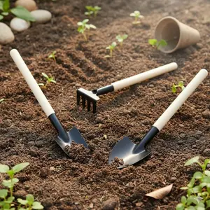 Mini Gardening Tool Set: Lightweight Shovel Rake for Balcony & Indoor Planting, Portable Home Garden Kit with Easy Digging Tools for Small Outdoor Spaces.