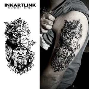 INKARTLINK Tattoo Tech,Prism Paradox Series ,2 Sheets Extra Large Semi Permanent Tattoo, Adult Art Design Temporary Tattoos, Lasts 1-2 Weeks, Waterproof, Realistic Look, No Adhesive, No Reflection (Pious Nun)