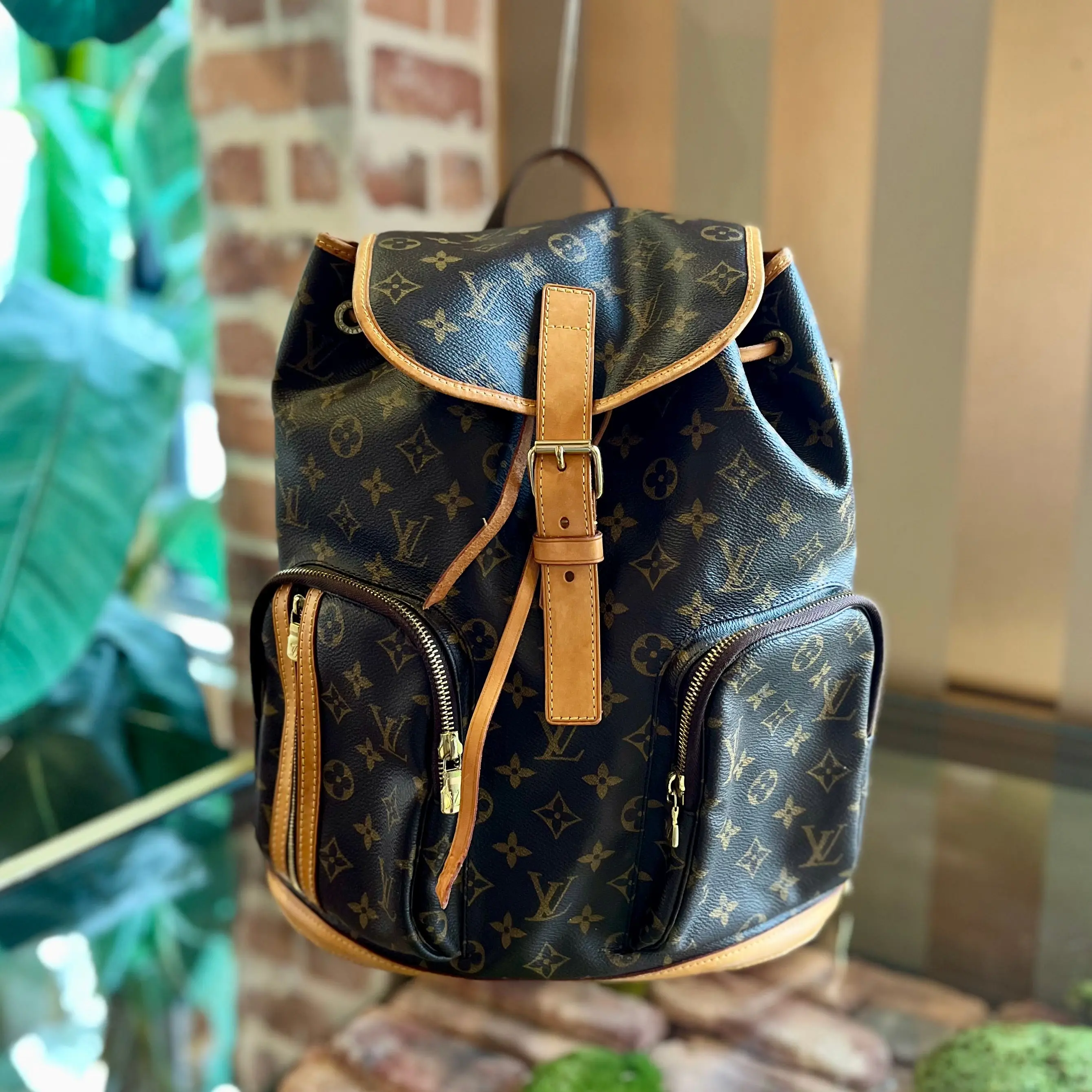 Pre-owned Louis Vuitton Coated Canvas Backpacks Monogram Canvas Bosphore Backpack