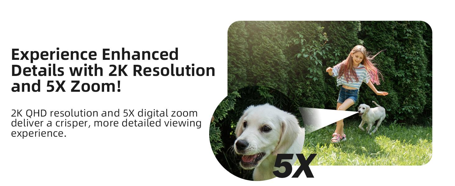 5G/2.4G Wi‑Fi outdoor wireless security camera, 2K outdoor wireless cameras for home security with AI detection, siren, color night vision, IP66 waterproof, two-way audio, works with Alexa and supports Matter (W1), 1 piece