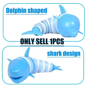 2026 New 3D Joint Shark and Dolphin Ocean Shape Stress Relief Toy, Bendable and Twistable Tail, Fun and Relaxing Plaything Great for killing time at work, relieving anxiety, and a fun gift for shark lovers.