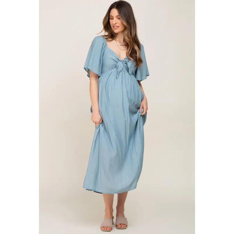 maternity dresses blue - TikTok Shop