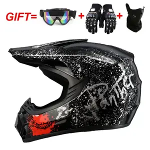 Youth Dirt Bike Helmets DOT Approved Fashion Kids Motocross, ATV, Off-Road, Four Wheelers, BMX Motorcycle Bike Helmets (Goggles Gloves Faceshield)bike helmet women&men adult full face helmet