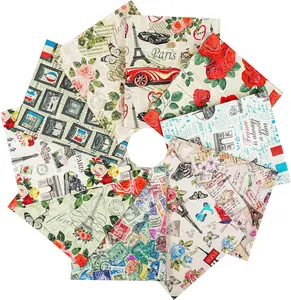 Newbrothread&Craftido 100% Cotton Quilting Fabric Bundles 10pcs Fat Quarters 18"x21" Medium Weight 5.2 oz for Quilting Sewing Patchwork Home Textile Paris Style Mothersdaygift