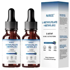L Methyl Folate 15mg + B12 Pro Strength, Liquid 5-MTHF Form, Supports Mood, Methylation, & Cognition Supplement Energy Levels Vitamin Methylcobalamin