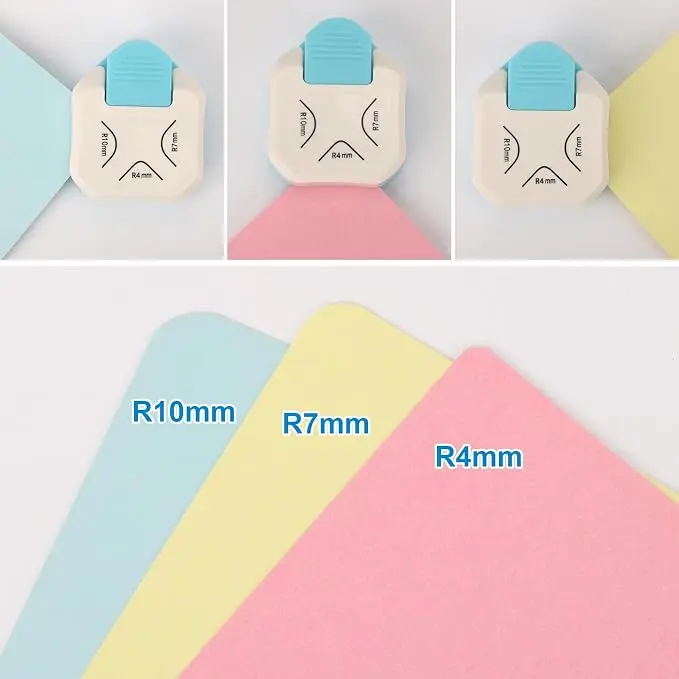 3pcs 3 in 1 Corner Rounder Punch Set, Paper Corner Cutter with 2 Dot Glue Tapes & 2 Kids Decorative Scissors, DIY Craft Supplies for Card Making Scrapbooking