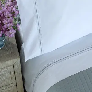 Bella White/Spa Double Hem Stitch Pillowcase Set