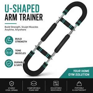 U-Shaped Arm Trainer Resistance Bar – Chest, Arm & Shoulder Strength Workout Equipment for Home Gym Fitness