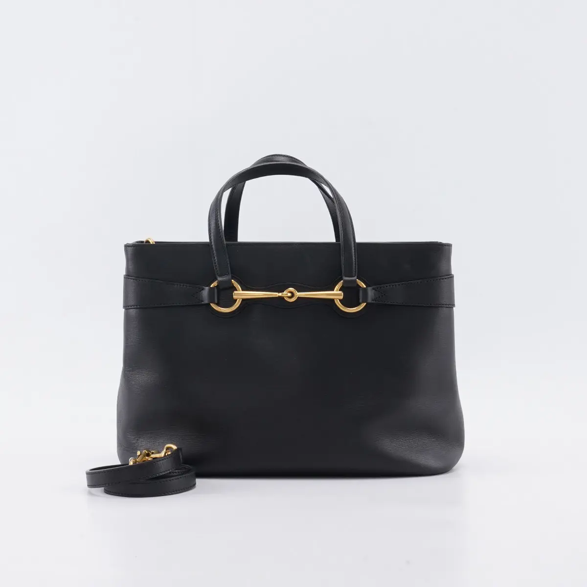 Pre-owned GUCCI cowhide Tote Bags Black Leather Bright Bit Tote Bag BGP211084 Joyce