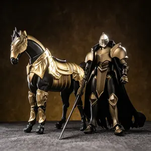 Medieval Knight Horse Model DIY Assembly, Silver/, Jointed Figure, Trendy Decor Toy, Halloween/christmas/birthday Set