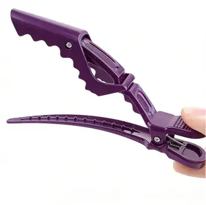 2x Crocodile Hair Clip — Designed for Styling Sectioning and Non-Slip Grip During Haircuts; Durable, Professional-Grade Plastic Salon Clip for Women, Featuring Wide Teeth and a Double-Hinged Design.