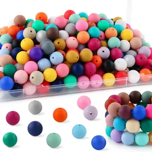 150Pcs 15mm Silicone Beads for Keychain Making and Bracelet Making,30 Round Silicone Beads for Pens