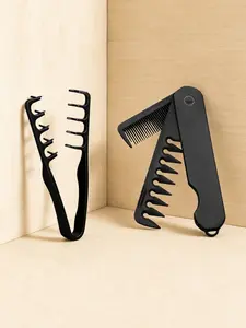 2-Piece Fluffy Texture Styling Comb Set, Root Lifting Hairbrush for Men & Women, Bangs Covering, Wide Tooth Oil Head Comb, Travel-Friendly Dual-Use Brush