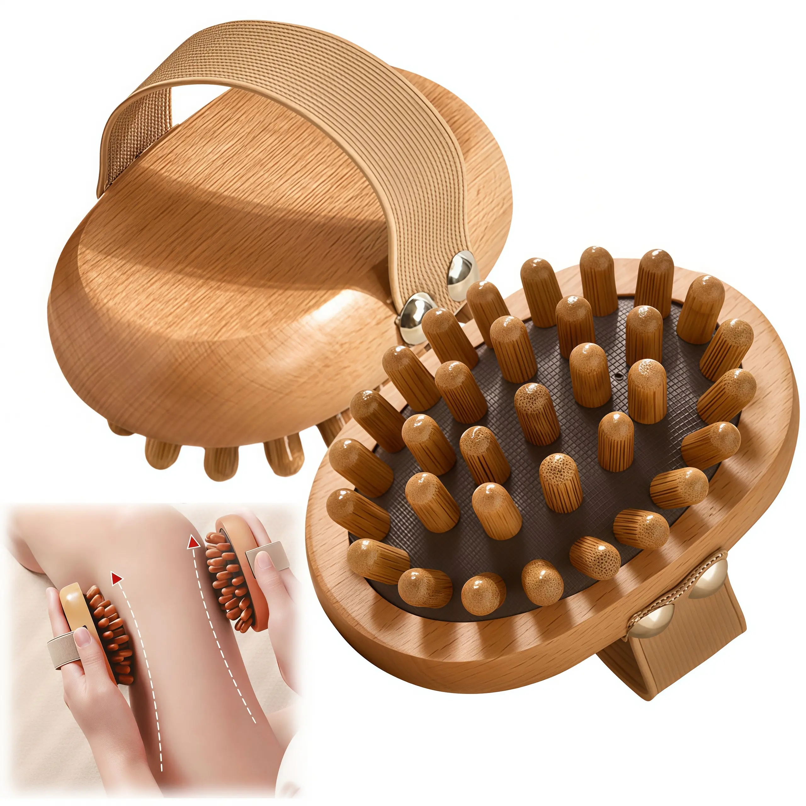 LMMAKE 2PCS Sandalwood Massage Combs Anti Static Smooth Scalp & Hair Massagers Promote Hair Growth Portable Gua Sha Spa Tools For Facial Scalp And Body Therapy