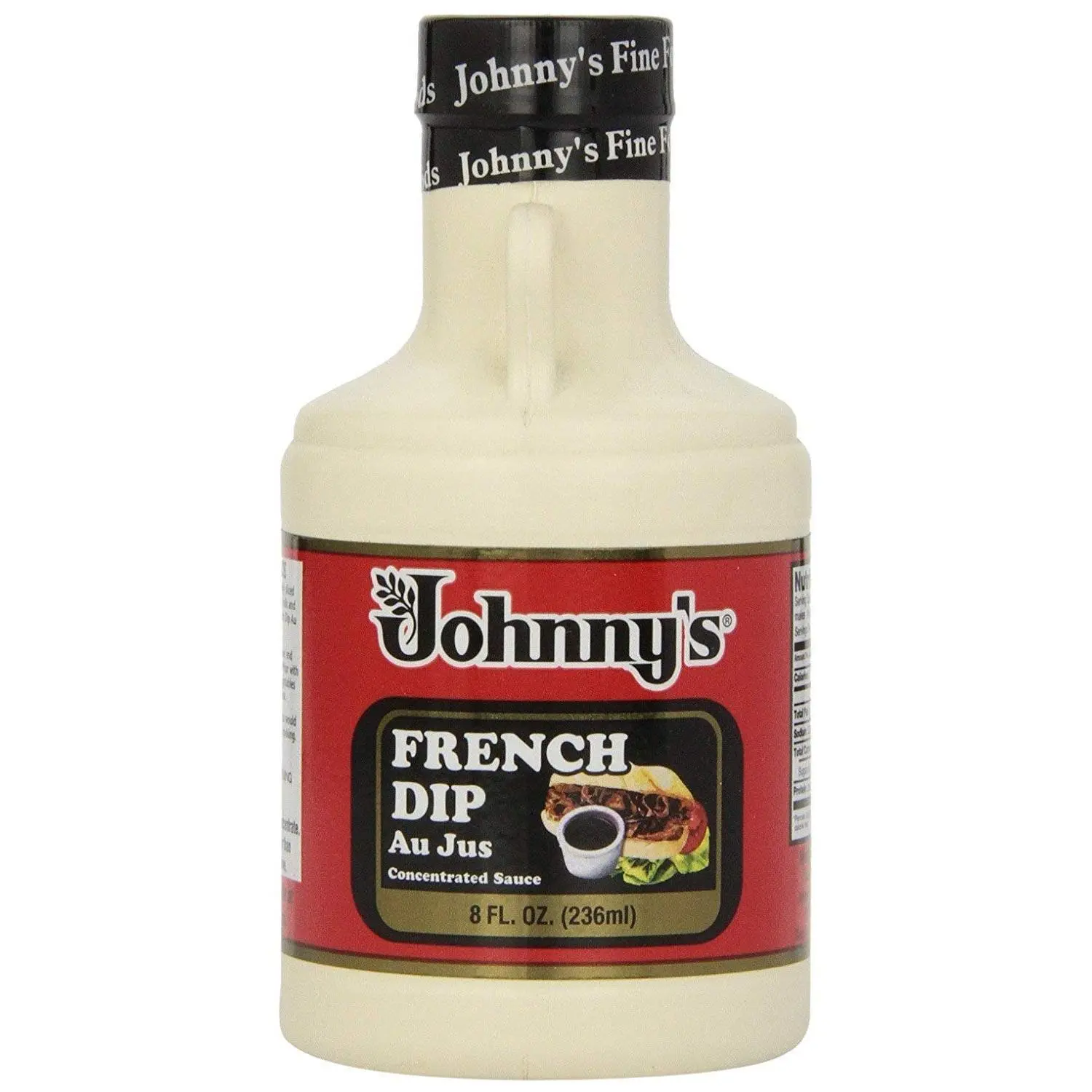 Johnny's Concentrated French Dip Au Jus Sauce, Refrigerated Flavorful Pantry Staple, 8 fl oz - Beef Dish Enhancer, Gravy Depth Booster, Compact Size