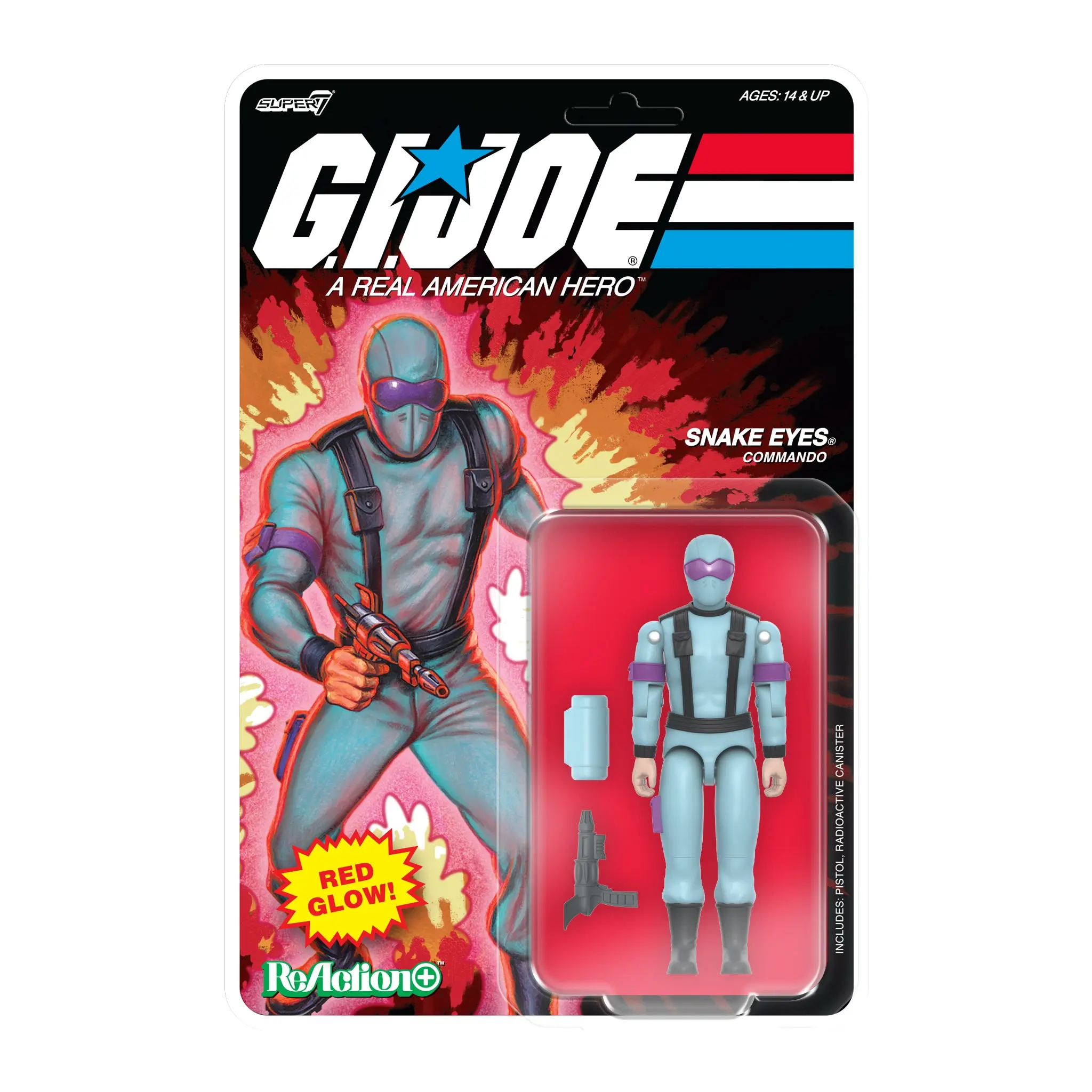 Super7 G.I. Joe ReAction+ Wave 06 - Snake Eyes (Red Glow, Crystal Poison)