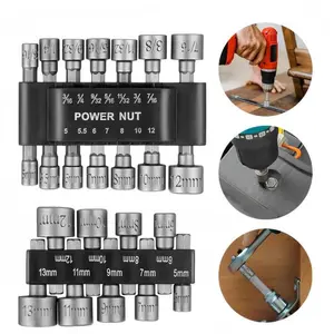 1/4 Inch Hex Socket Adapter & Power Nut Driver Set, Quick Change Drill Bit Accessories for Electric Screwdriver & Hand Drill