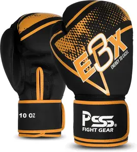 PSS Boxing Gloves for Kids/Youth Training Sparring, Kickboxing, Muay Thai, MMA, Heavy Punching Bag Mitts Focus Pads Workout Durable PU Leather, High-Density Foam Padding  6 8 10 Oz