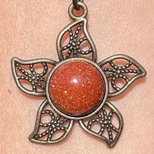 Goldstone Crystal Star Necklace #handcrafted