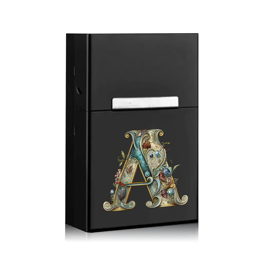 Durable Portable Cigar Organizer Box, Aluminum Shell, Magnetic Buckle Design, Waterproof & Dustproof, Customizable Graphic Letter Accessory, Lockable Storage Boxes