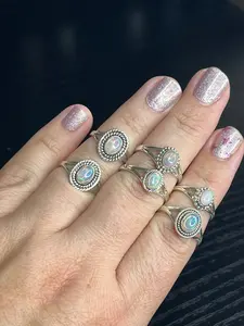Ethiopian Opal Sterling Silver Rings