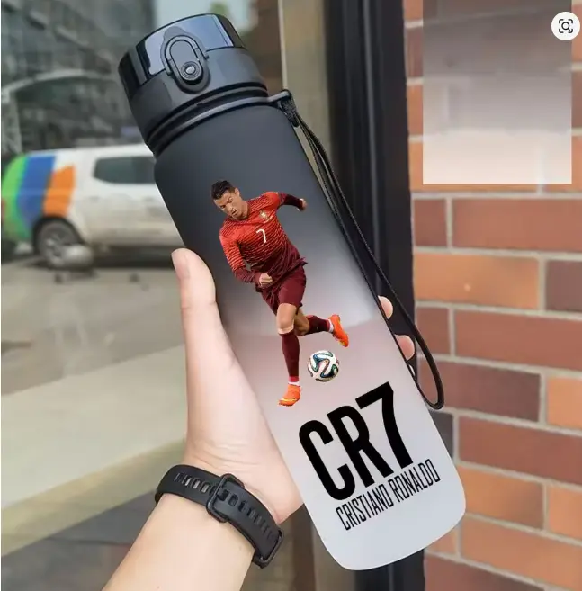 750ml Ronaldo Sports Water Bottle Leak Proof Colorful Plastic Cup Drinking Outdoor Travel Portable Gym Fitness Jugs gift